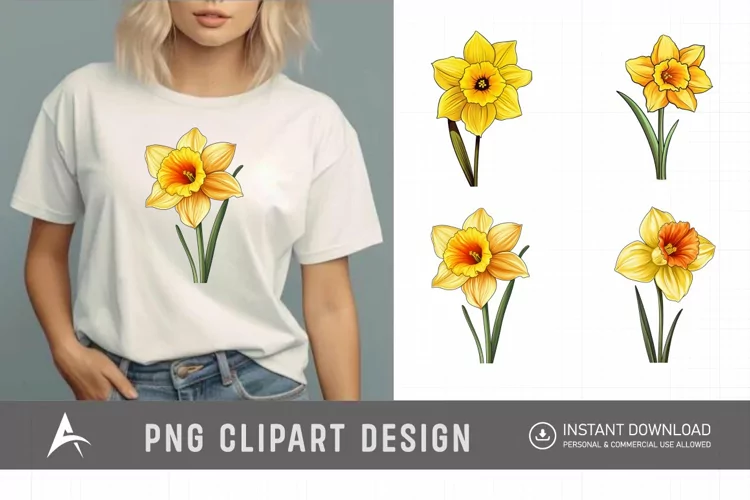 Watercolor Daffodil Clipart