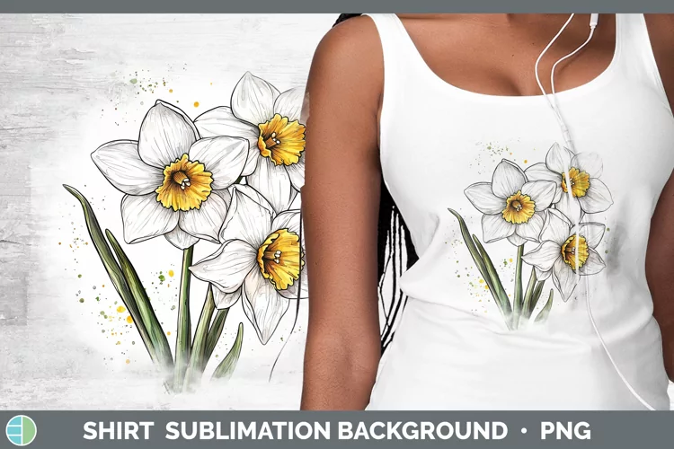 Watercolor Daffodil Shirt Sublimation Sublimation Background