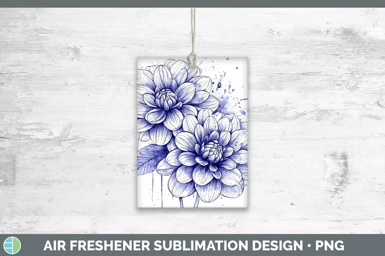Watercolor Dahlia Air Freshener Sublimation Car Freshener De