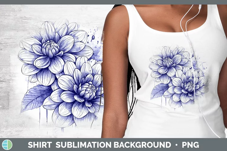 Watercolor Dahlia Shirt Sublimation Sublimation Background D