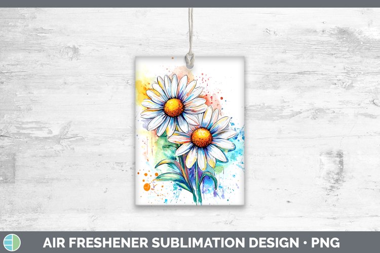 Watercolor Daisies Air Freshener Sublimation Car Freshener D
