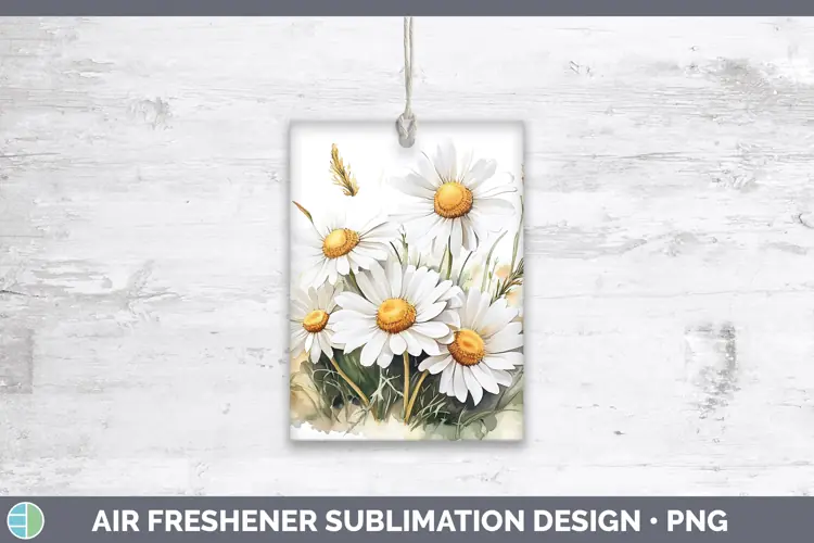 Watercolor Daisies Air Freshener Sublimation Car Freshener D