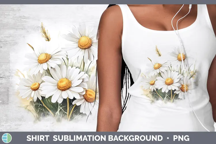 Watercolor Daisies Shirt Sublimation Sublimation Background