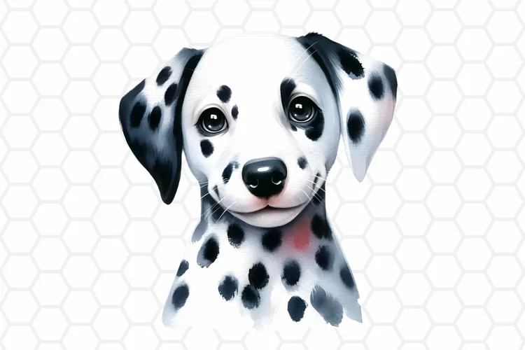 Watercolor Dalmatian Clipart, Dog Sublimation PNG