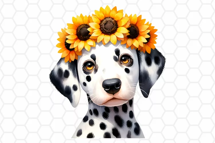 Watercolor Dalmatian Clipart, Sublimation PNG Design