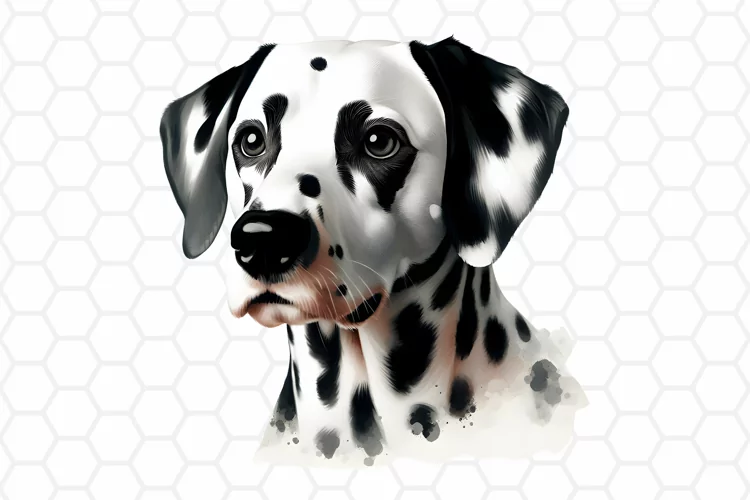 Watercolor Dalmatian Dog Clipart, Dog Sublimation PNG