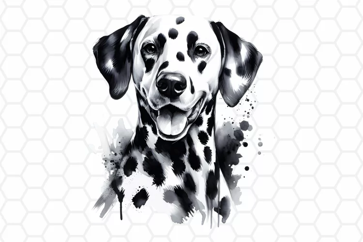 Watercolor Dalmatian Dog Clipart, Dog Sublimation PNG