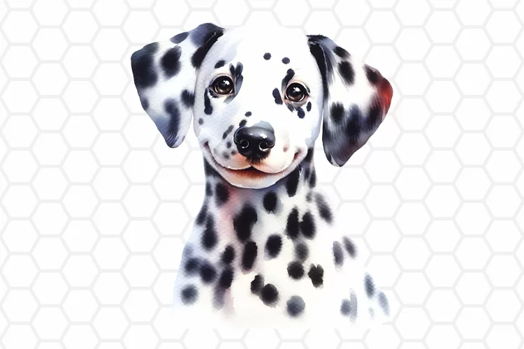 Watercolor Dalmatian Dog Clipart, Dog Sublimation PNG