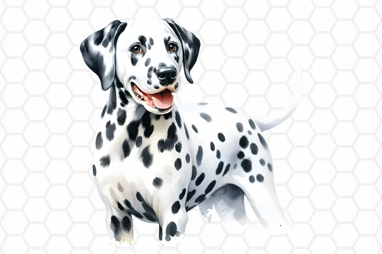 Watercolor Dalmatian Dog Clipart, Dog Sublimation PNG