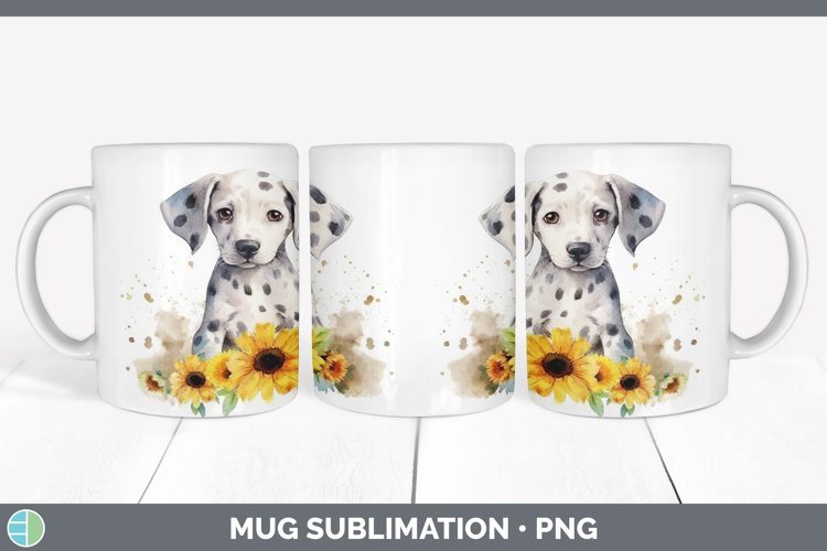 GorgeousWild Flowers Dalmatians Mug Wrap design.