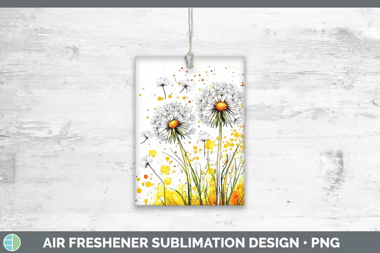 Watercolor Dandelion Air Freshener Sublimation Car Freshener