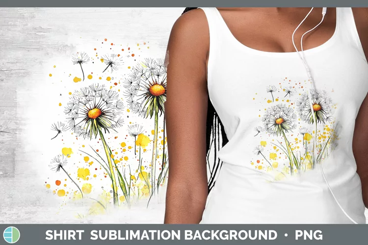 Watercolor Dandelion Shirt Sublimation Sublimation Backgroun