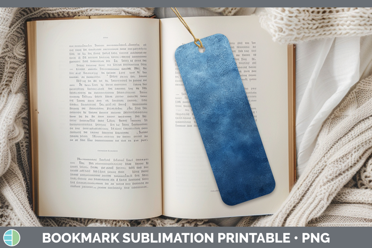 Watercolor Dark Blue Bookmark Sublimation Printable Designs