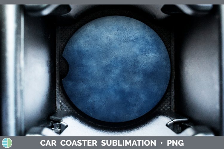 Watercolor Dark Blue Car Coaster Sublimation Designs