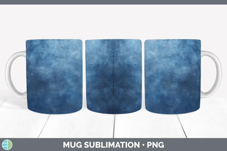 Watercolor Dark Blue Mug Wrap Sublimation Coffee Cup Designs