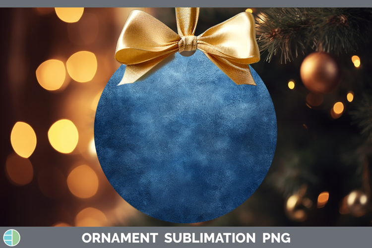 Watercolor Dark Blue Ornament Sublimation Bauble Designs