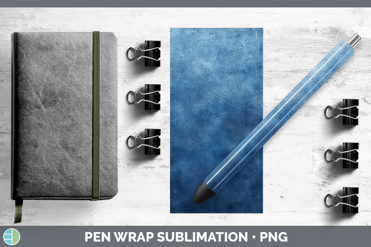 Watercolor Dark Blue Pen Wrap Sublimation Pen Designs