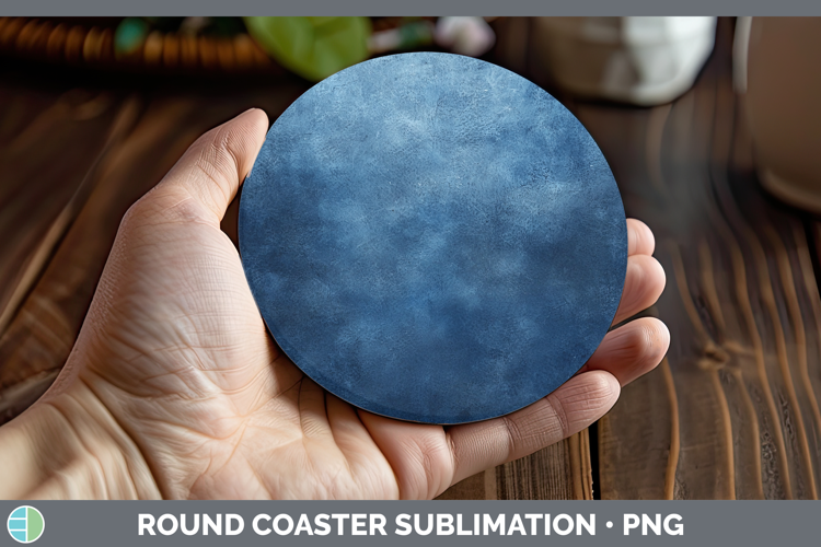 Watercolor Dark Blue Round Coaster Sublimation Coaster Desig