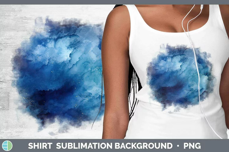 Watercolor Dark Blue Shirt Sublimation Sublimation Backgroun
