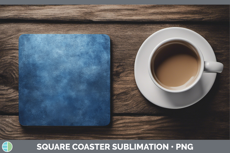 Watercolor Dark Blue Square Coaster Sublimation Coaster Desi