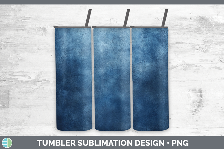 Watercolor Dark Blue Tumbler Sublimation 20 oz Skinny Tumble