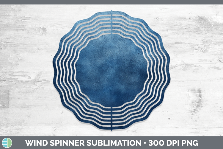 Watercolor Dark Blue Wind Spinner Sublimation Spinner Design
