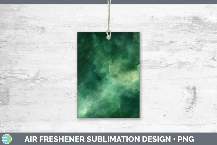 Watercolor Dark Green Air Freshener Sublimation Car Freshene