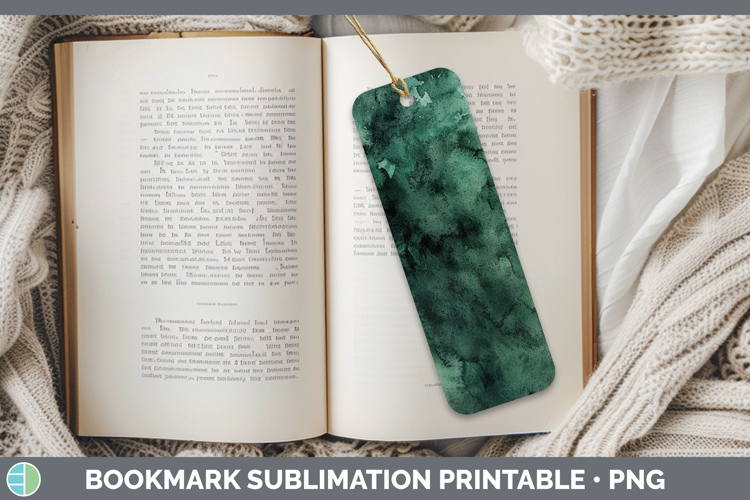Watercolor Dark Green Bookmark Sublimation Printable Designs