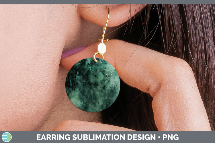 Watercolor Dark Green Round Earrings Sublimation Earrings De