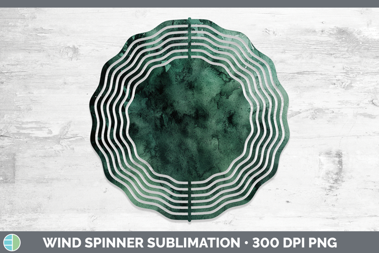 Watercolor Dark Green Wind Spinner Sublimation Spinner Desig