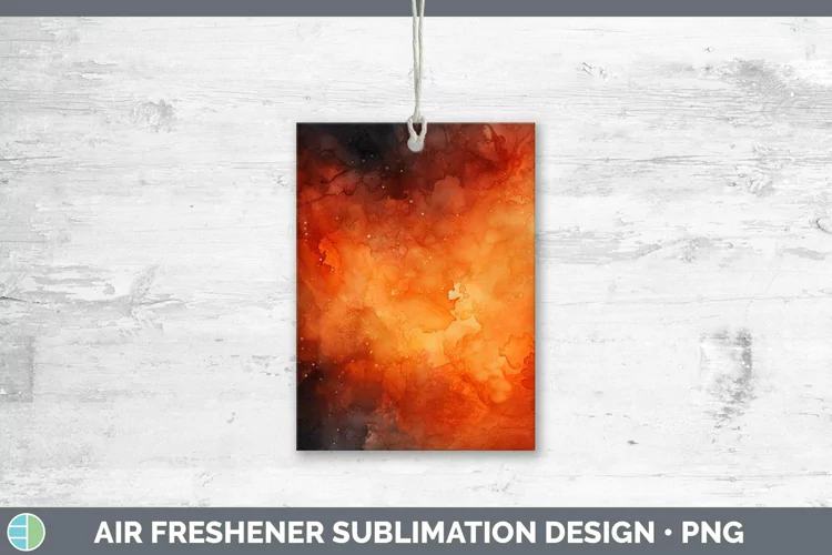 Watercolor Dark Orange Air Freshener Sublimation Car Freshen