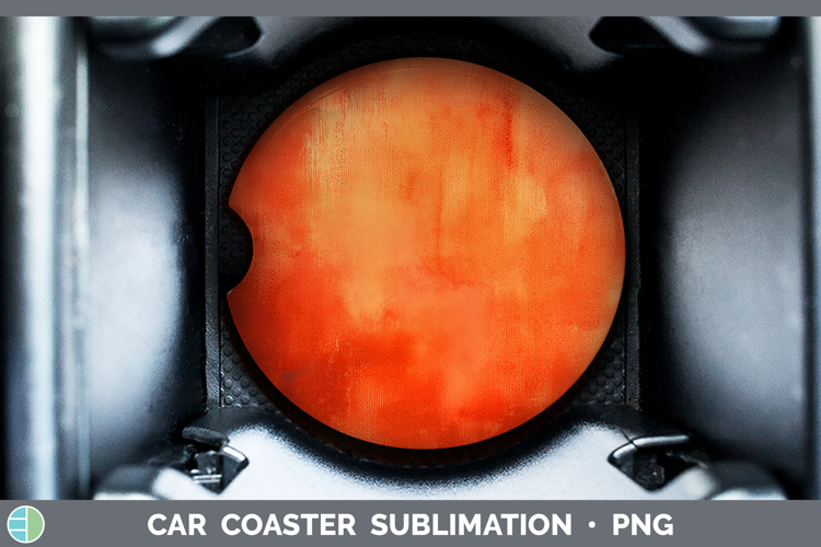 Watercolor Dark Orange Car Coaster Sublimation Designs