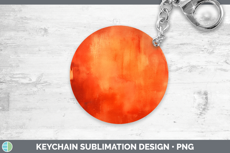 Watercolor Dark Orange Keychain Sublimation Keyring Designs