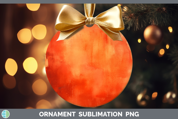 Watercolor Dark Orange Ornament Sublimation Bauble Designs
