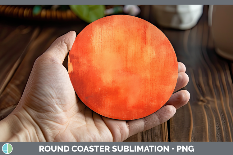 Watercolor Dark Orange Round Coaster Sublimation Coaster Des