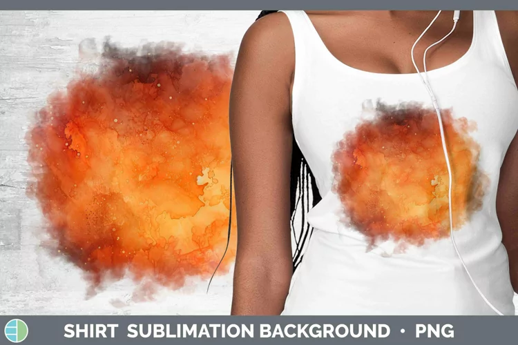 Watercolor Dark Orange Shirt Sublimation Sublimation Backgro