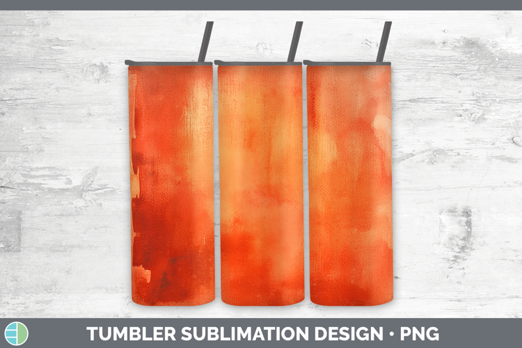 Watercolor Dark Orange Tumbler Sublimation 20 oz Skinny Tumb