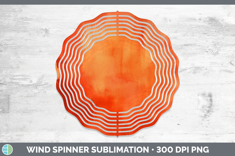 Watercolor Dark Orange Wind Spinner Sublimation Spinner Desi