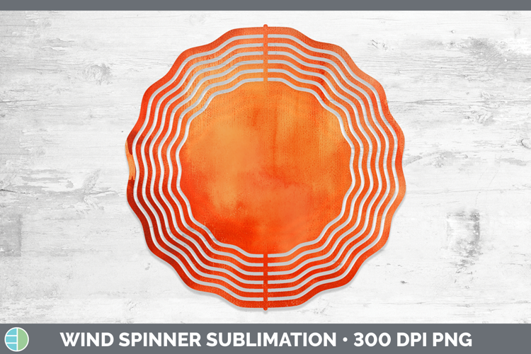 Watercolor Dark Orange Wind Spinner Sublimation Spinner Desi