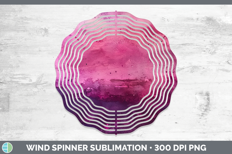 Watercolor Dark Pink Wind Spinner Sublimation Spinner Design