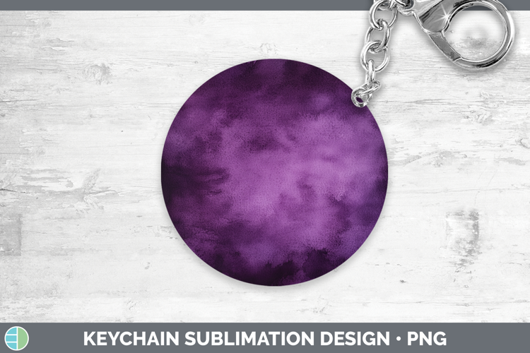 Watercolor Dark Purple Keychain Sublimation Keyring Designs