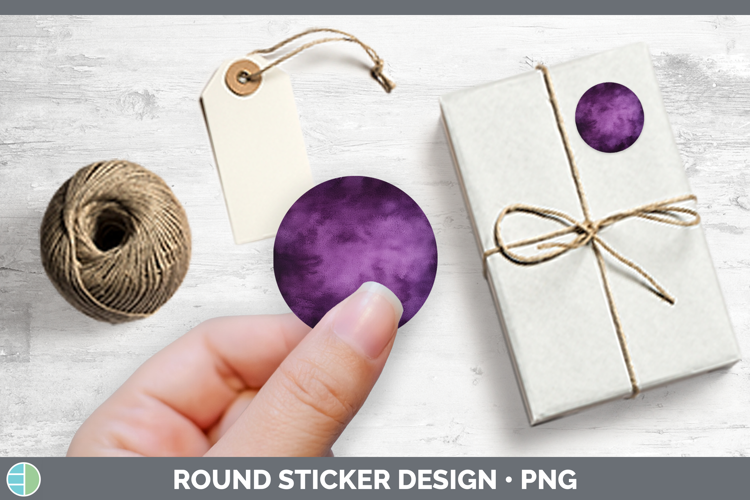 Watercolor Dark Purple Stickers | Round Labels Designs