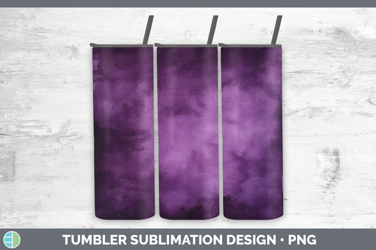Watercolor Dark Purple Tumbler Sublimation 20 oz Skinny Tumb