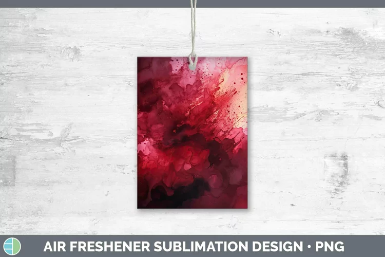 Watercolor Dark Red Air Freshener Sublimation Car Freshener