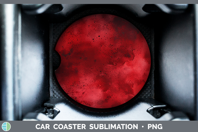 Watercolor Dark Red Car Coaster Sublimation Designs