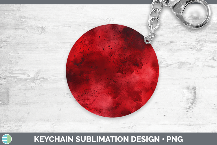 Watercolor Dark Red Keychain Sublimation Keyring Designs