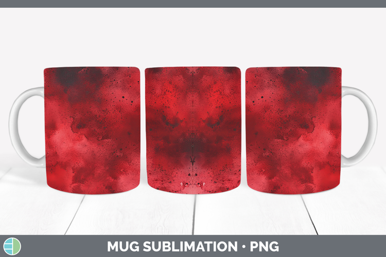 Watercolor Dark Red Mug Wrap Sublimation Coffee Cup Designs
