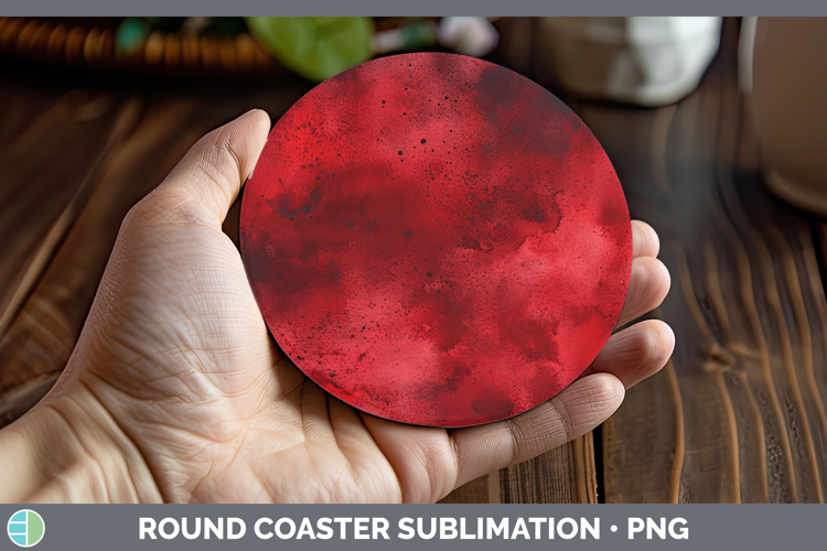 Watercolor Dark Red Round Coaster Sublimation Coaster Design