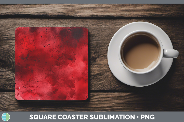 Watercolor Dark Red Square Coaster Sublimation Coaster Desig