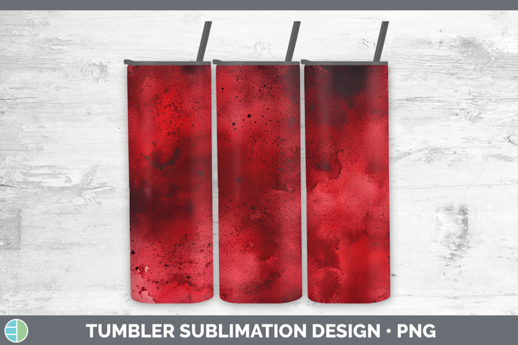 Watercolor Dark Red Tumbler Sublimation 20 oz Skinny Tumbler